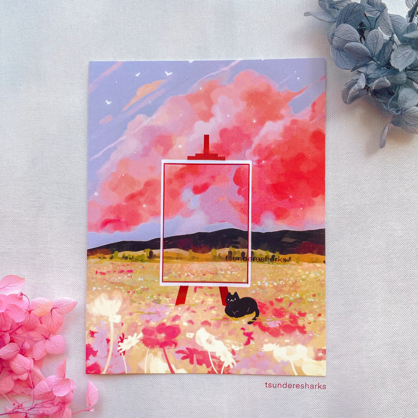 Cloud Canvas Cat Art Print