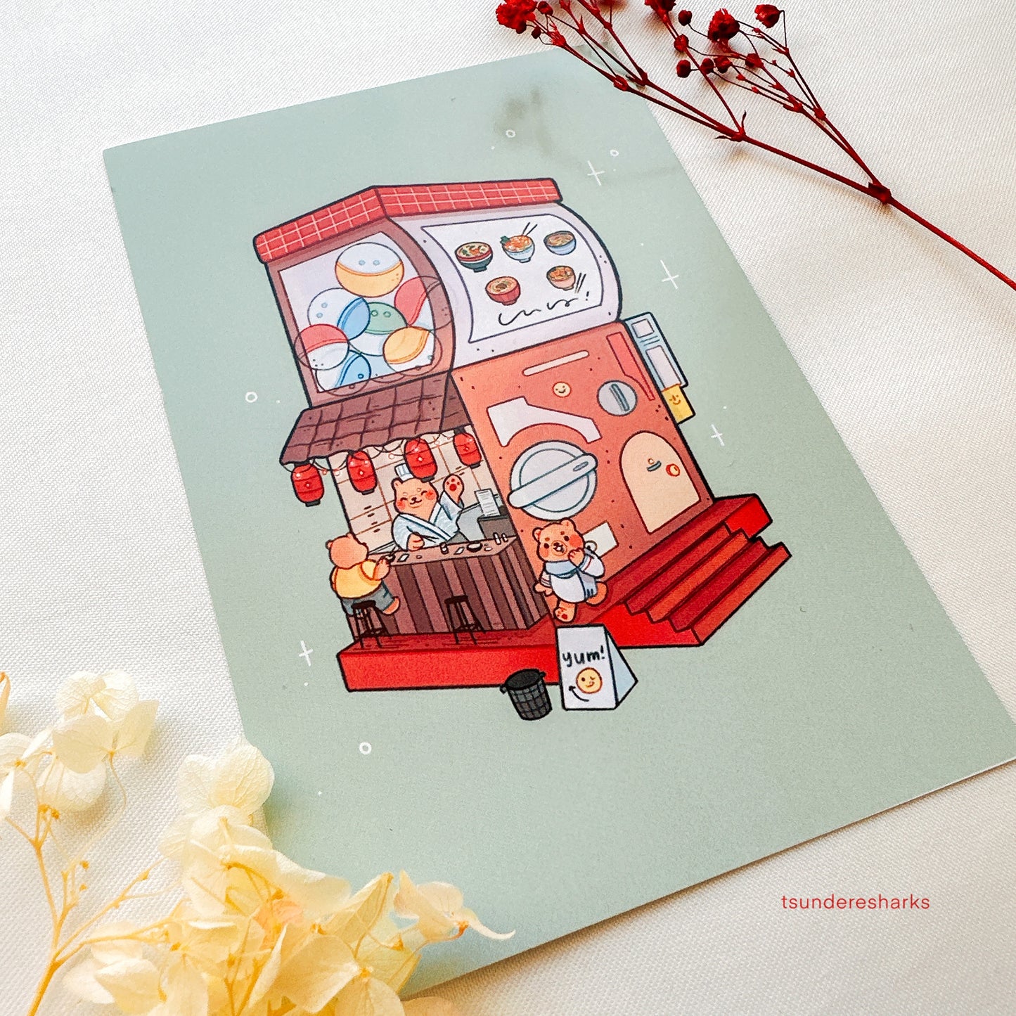 Gacha Ramen Shop Bear Print
