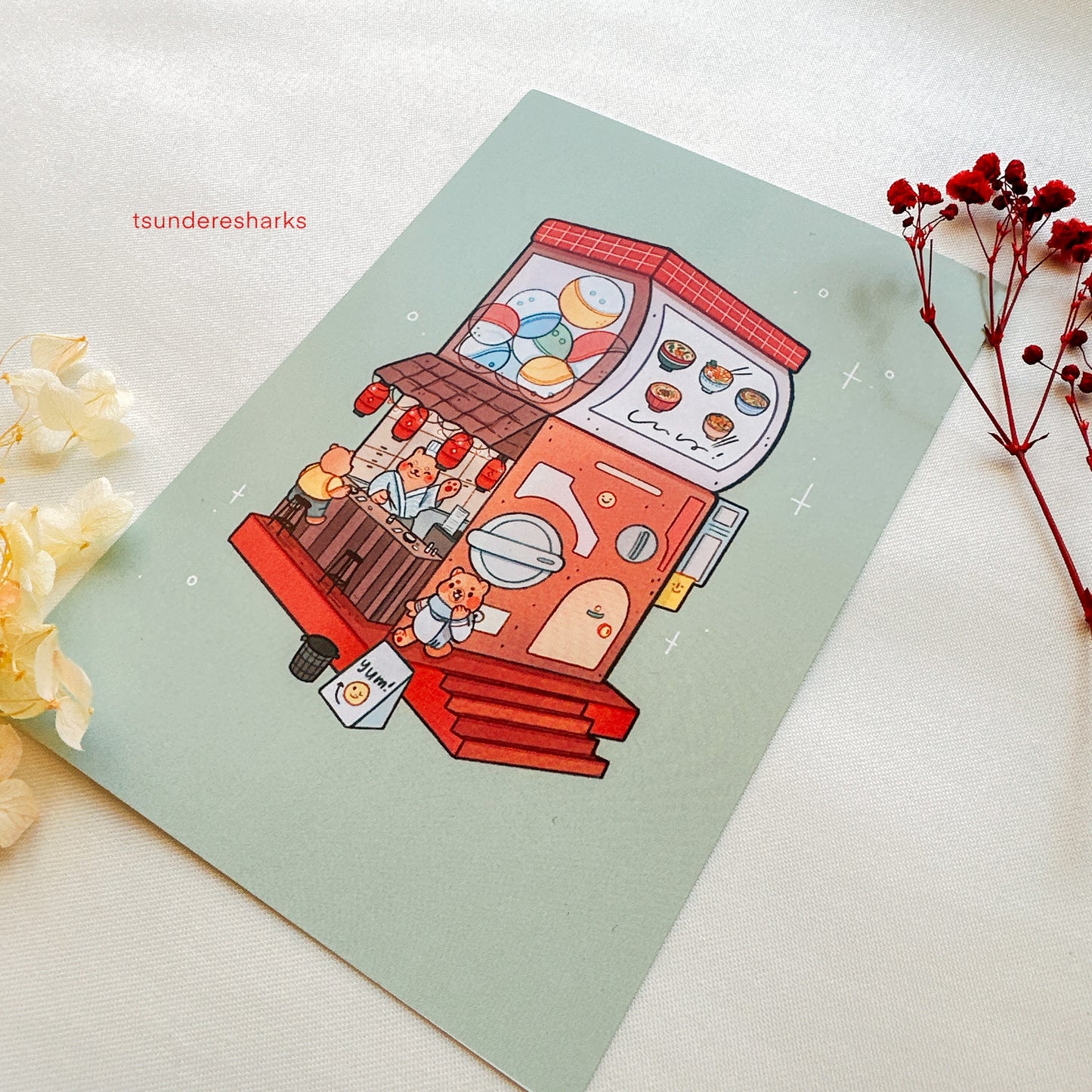 Gacha Ramen Shop Bear Print