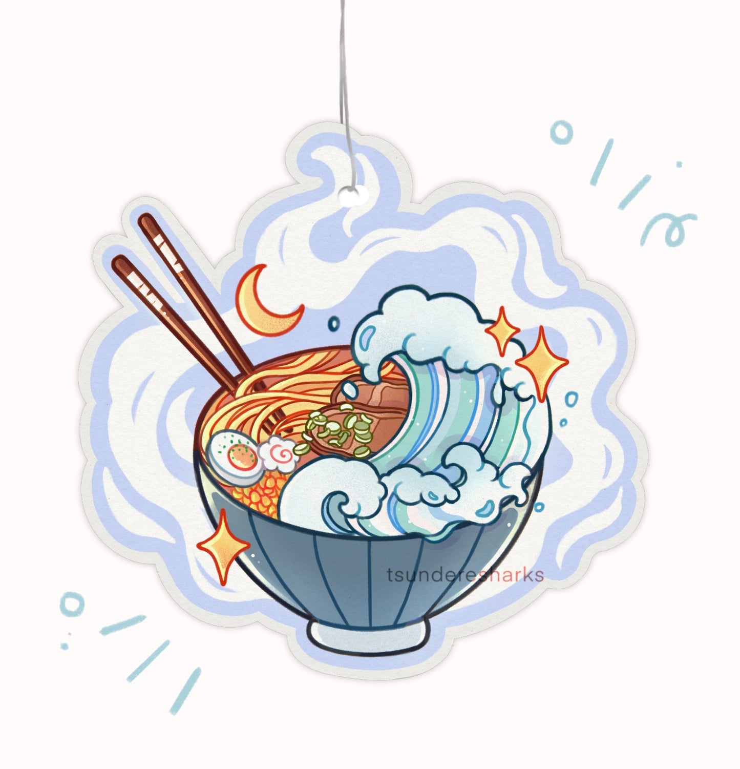Ramen Waves Noodles Hanging Car Air Freshener