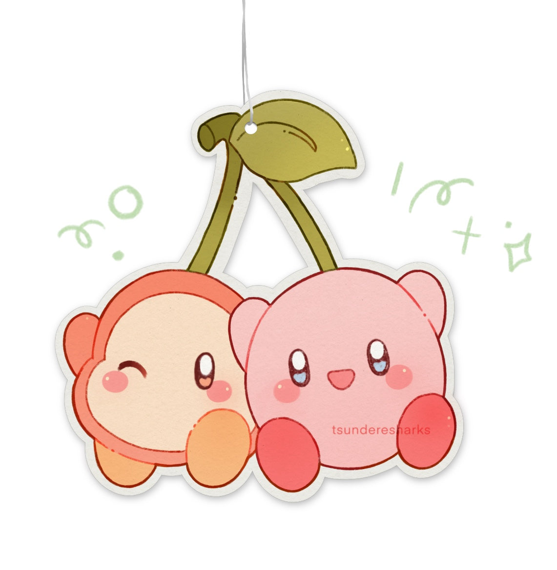 Pink Cherry Hanging Car Air Freshener