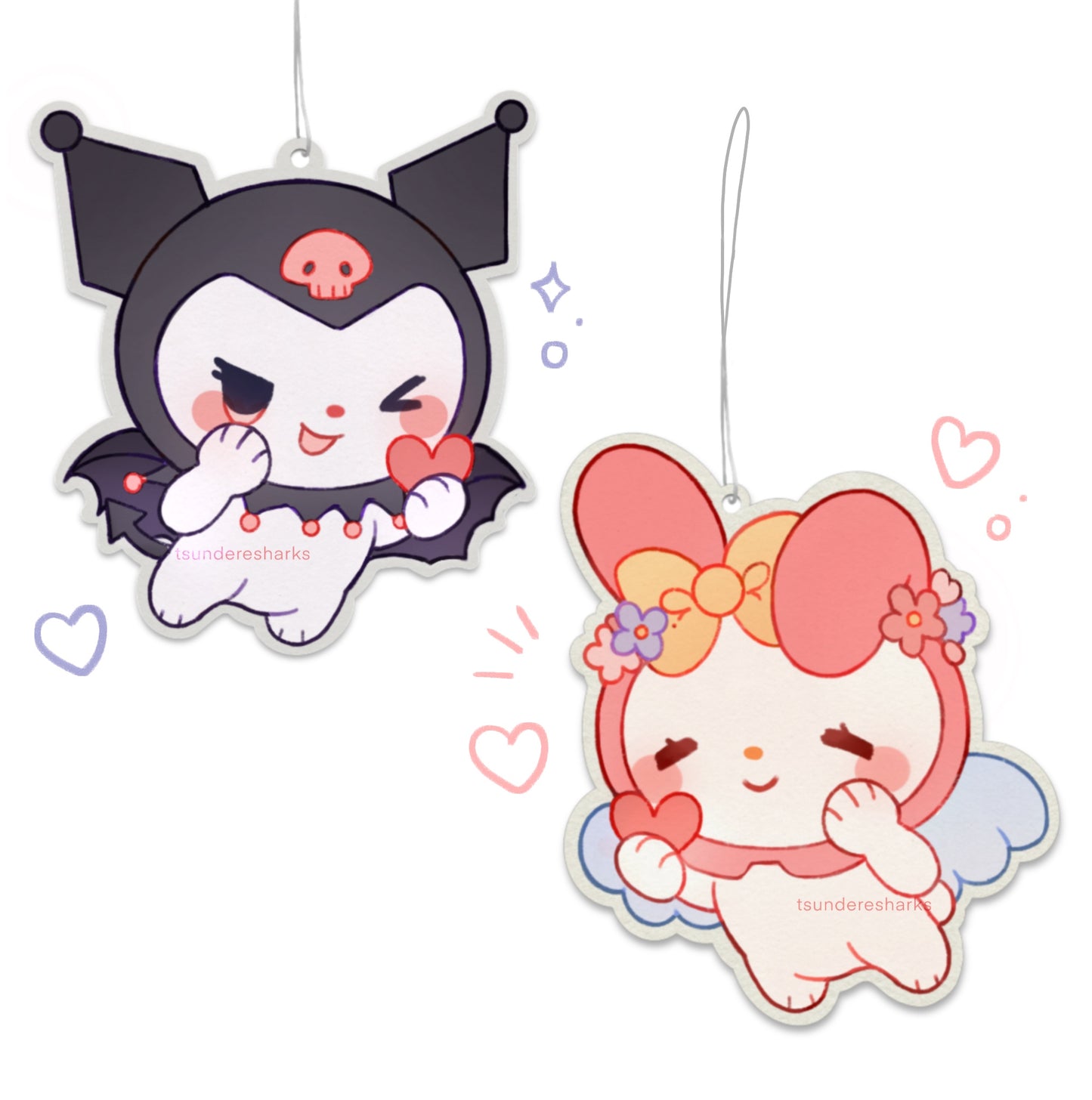 Pink & Emo Bunny Hanging Car Air Fresheners